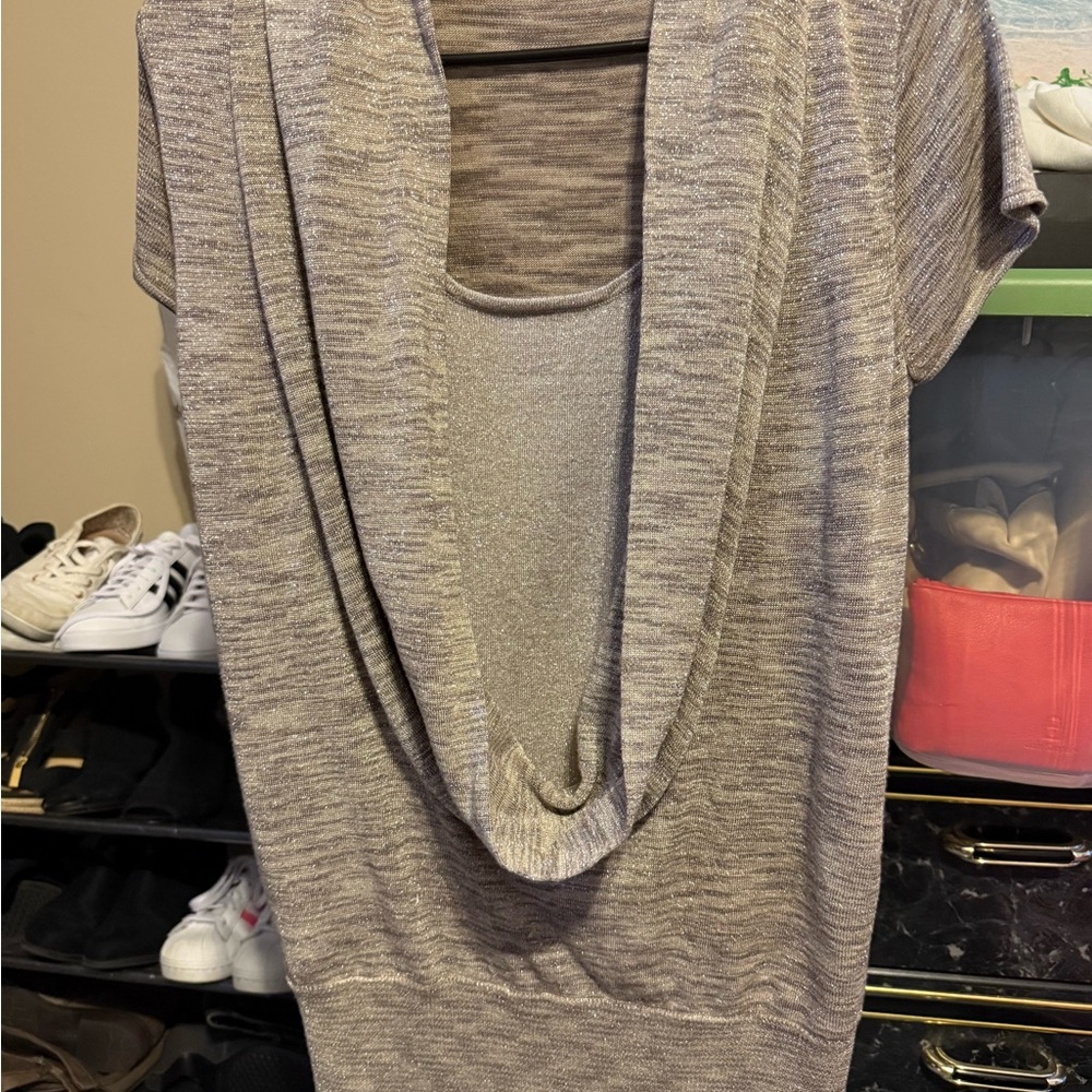 INC International Concepts Women's Gray Cowl Neck Sweater